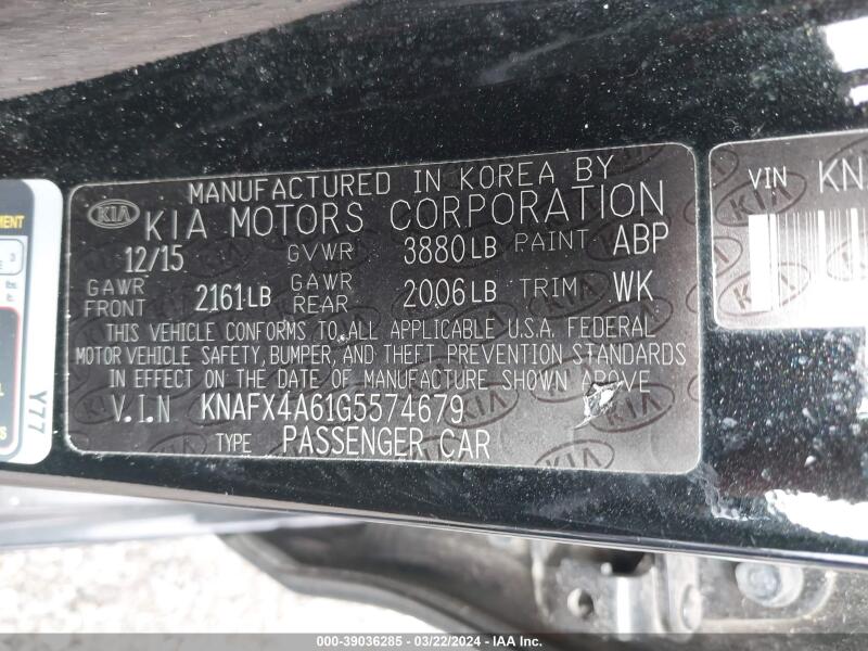 2016 KIA FORTE LX - KNAFX4A61G5574679 | SeoVin.biz