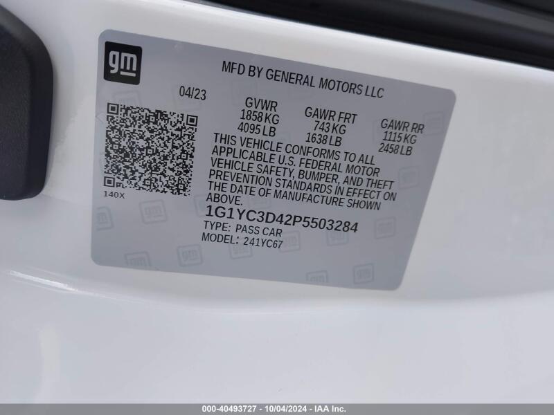 2023 CHEVROLET CORVETTE STINGRAY RWD 3LT - 1G1YC3D42P5503284 | SeoVin.biz