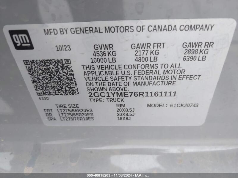 2024 CHEVROLET SILVERADO 2500HD 4WD STANDARD BED CUSTOM - 2GC1YME76R1161111 | SeoVin.biz