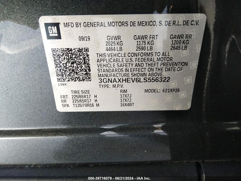 2020 CHEVROLET EQUINOX FWD LS - 3GNAXHEV6LS556322 | SeoVin.biz