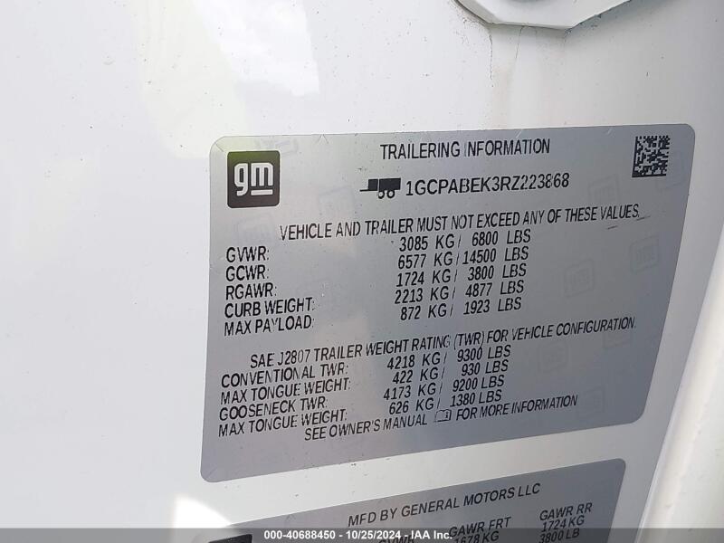 2024 CHEVROLET SILVERADO 1500 2WD SHORT BED CUSTOM - 1GCPABEK3RZ223868 | SeoVin.biz