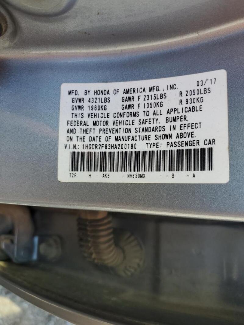 2017 HONDA ACCORD EXL - 1HGCR2F83HA200180 | SeoVin.biz