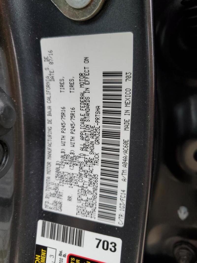 2016 TOYOTA TACOMA DOUBLE CAB - 3TMAZ5CN8GM025685 | SeoVin.biz