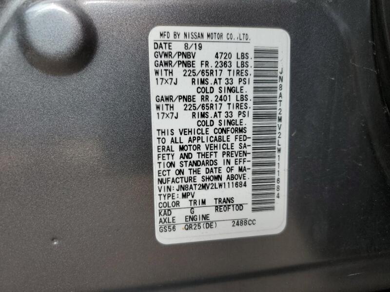 2020 NISSAN ROGUE S - JN8AT2MV2LW111684 | SeoVin.biz