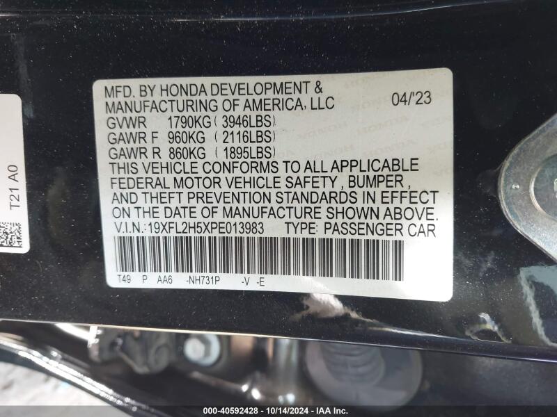 2023 HONDA CIVIC LX - 19XFL2H5XPE013983 | SeoVin.biz