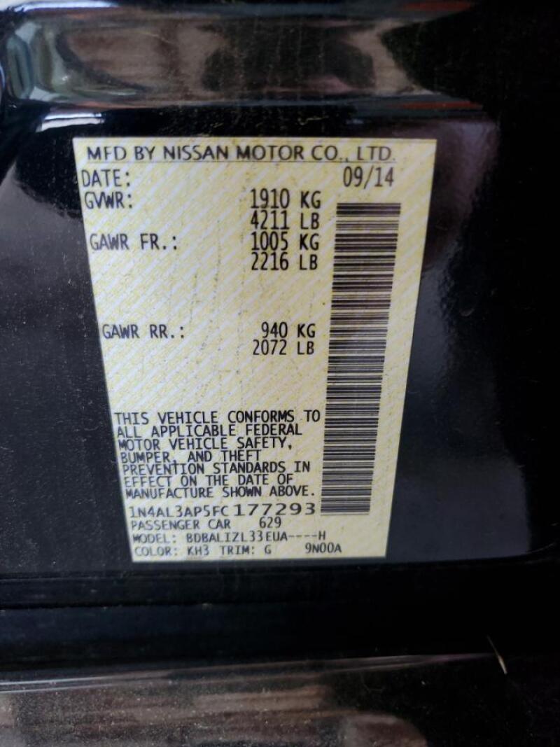2015 NISSAN ALTIMA 2.5 - 1N4AL3AP5FC177293 | SeoVin.biz