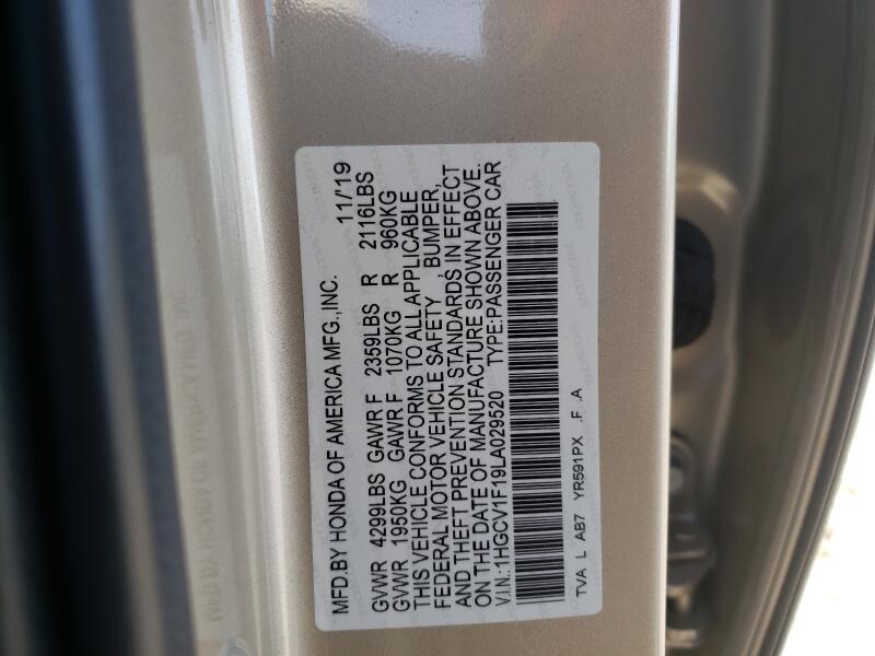2020 HONDA ACCORD LX - 1HGCV1F19LA029520 | SeoVin.biz