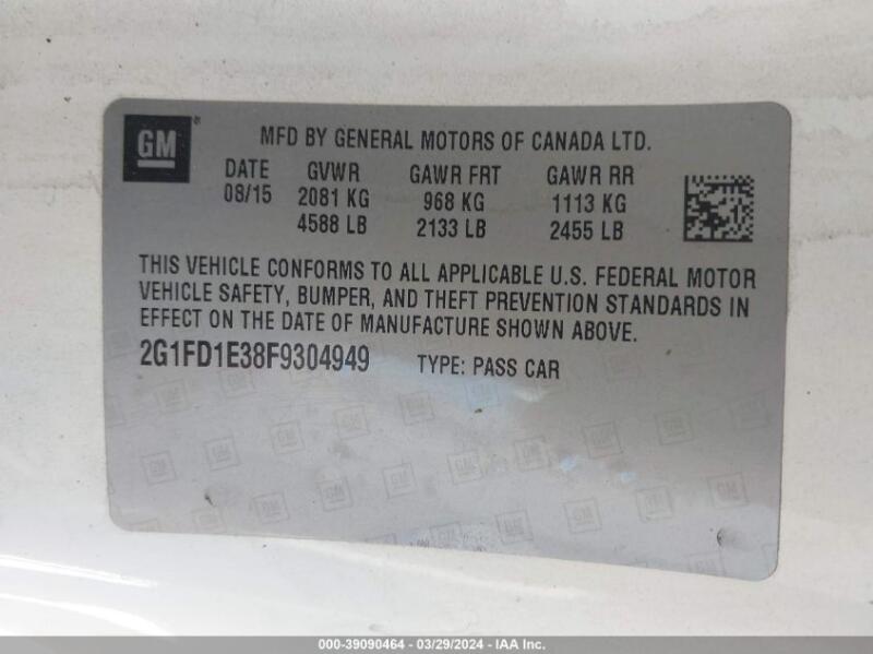 2015 CHEVROLET CAMARO 1LT - 2G1FD1E38F9304949 | SeoVin.biz
