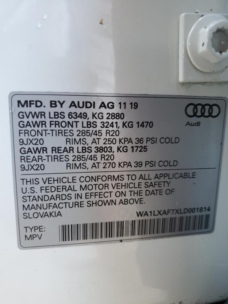 2020 AUDI Q7 PREMIUM PLUS - WA1LXAF7XLD001814 | SeoVin.biz