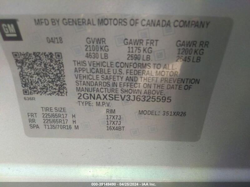 2018 CHEVROLET EQUINOX LT - 2GNAXSEV3J6325595 | SeoVin.biz