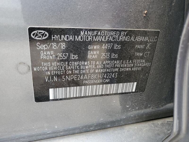 2019 HYUNDAI SONATA SE - 5NPE24AF8KH742243 | SeoVin.biz