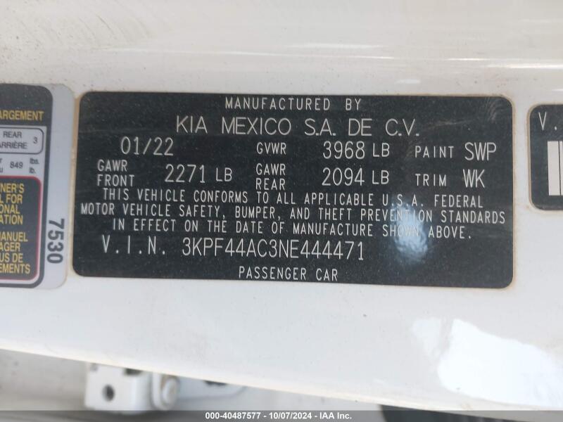 2022 KIA FORTE GT - 3KPF44AC3NE444471 | SeoVin.biz