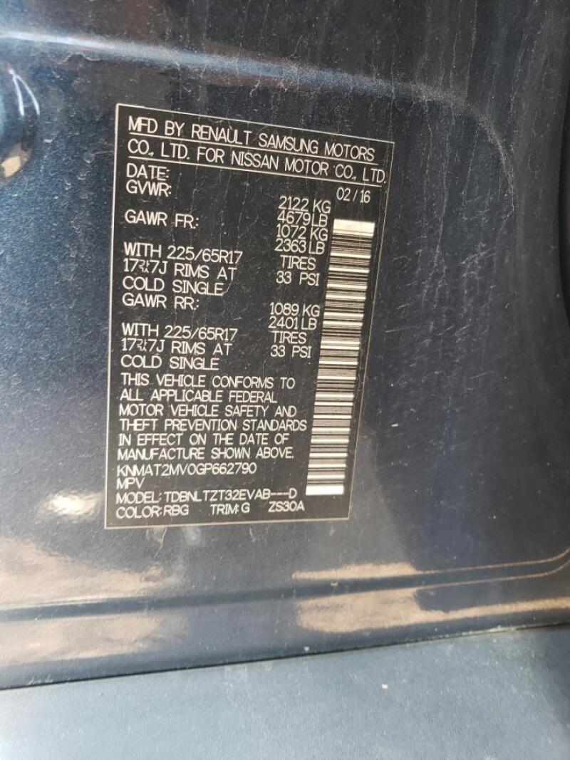 2016 NISSAN ROGUE S - KNMAT2MV0GP662790 | SeoVin.biz