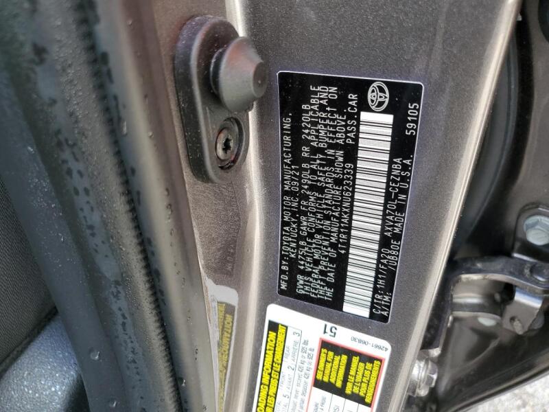 2022 TOYOTA CAMRY LE - 4T1R11AKXNU623339 | SeoVin.biz