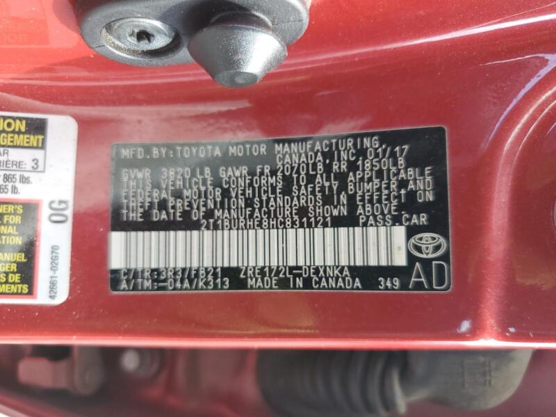 2017 TOYOTA COROLLA L - 2T1BURHE8HC831121 | SeoVin.biz