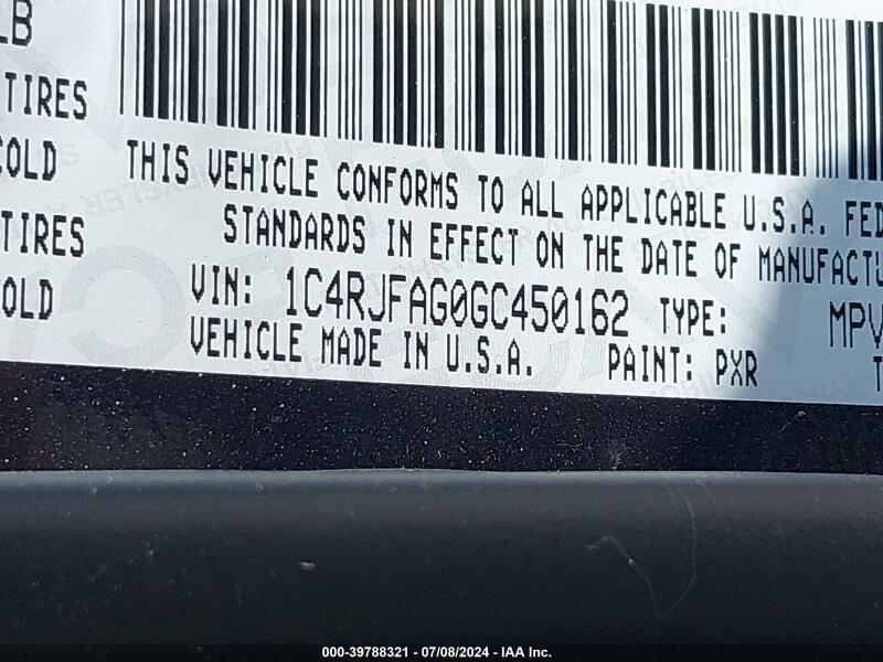 2016 JEEP GRAND CHEROKEE LAREDO - 1C4RJFAG0GC450162 | SeoVin.biz