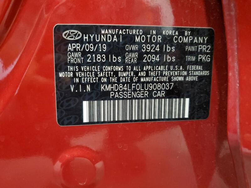 2020 HYUNDAI ELANTRA SEL - KMHD84LF0LU908037 | SeoVin.biz