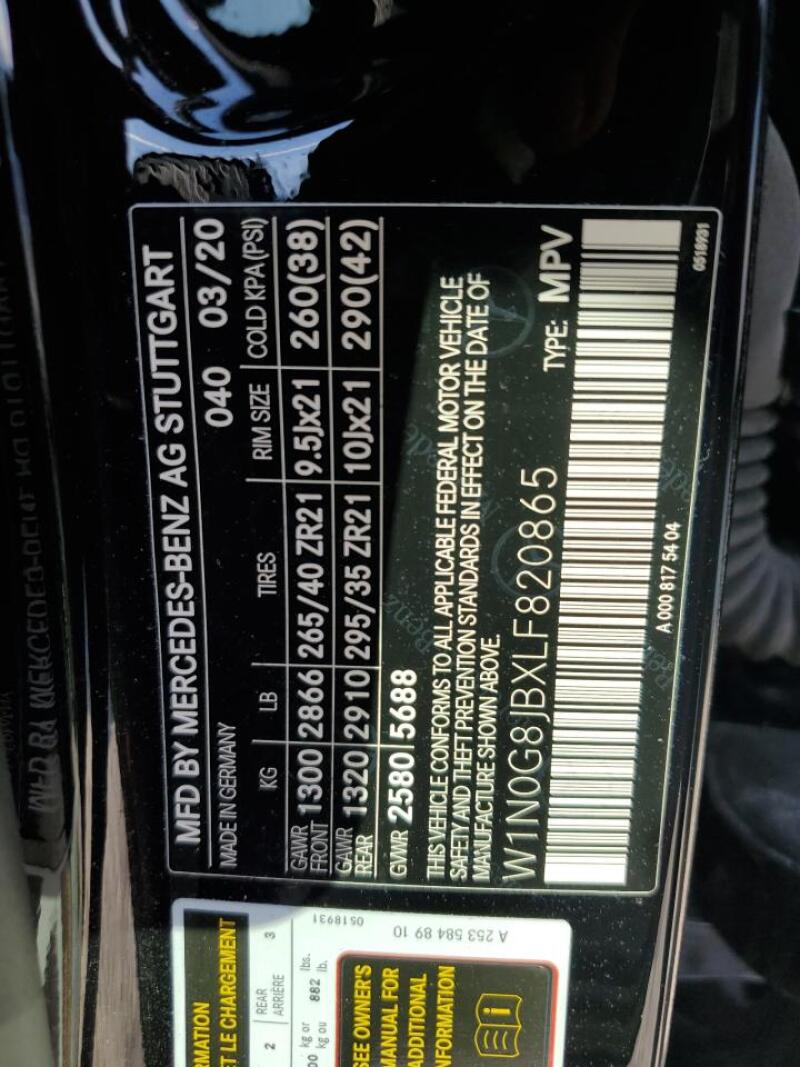 2020 MERCEDES-BENZ GLC 63 4MATIC AMG - W1N0G8JBXLF820865 | SeoVin.biz