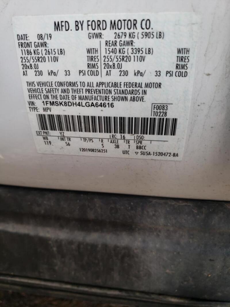 2020 FORD EXPLORER XLT - 1FMSK8DH4LGA64616 | SeoVin.biz
