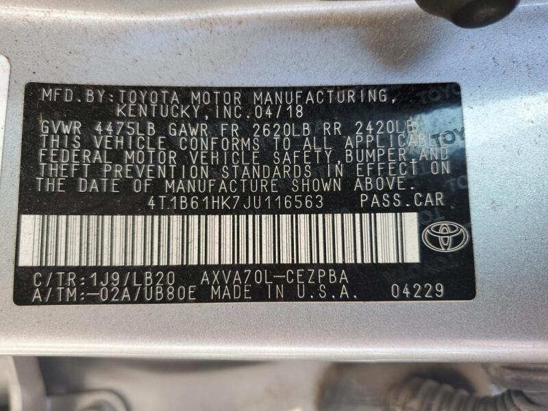 2018 TOYOTA CAMRY XSE - 4T1B61HK7JU116563 | SeoVin.biz