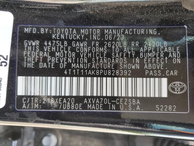 2023 TOYOTA CAMRY SE NIGHT SHADE - 4T1T11AK8PU828392 | SeoVin.biz