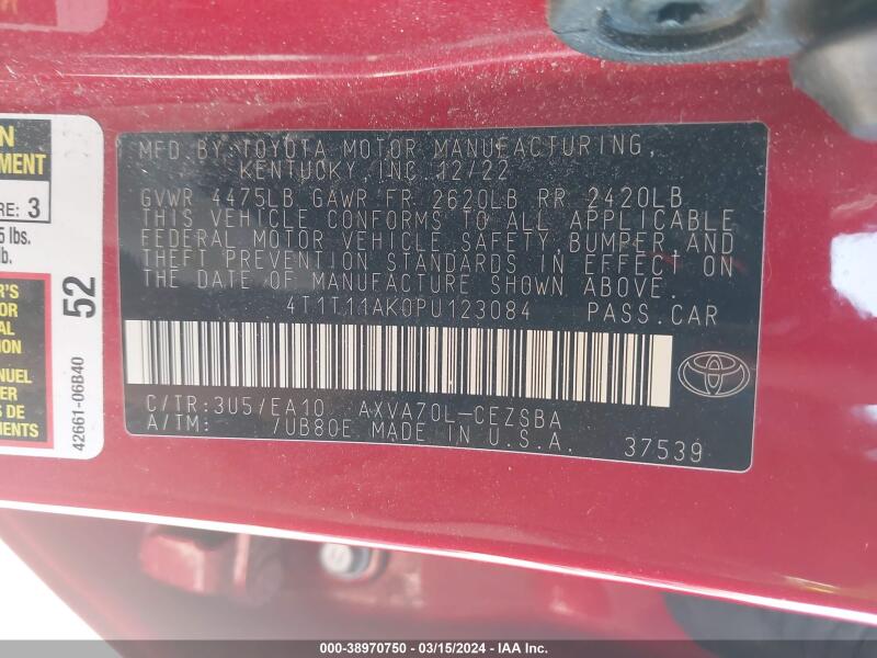2023 TOYOTA CAMRY SE - 4T1T11AK0PU123084 | SeoVin.biz