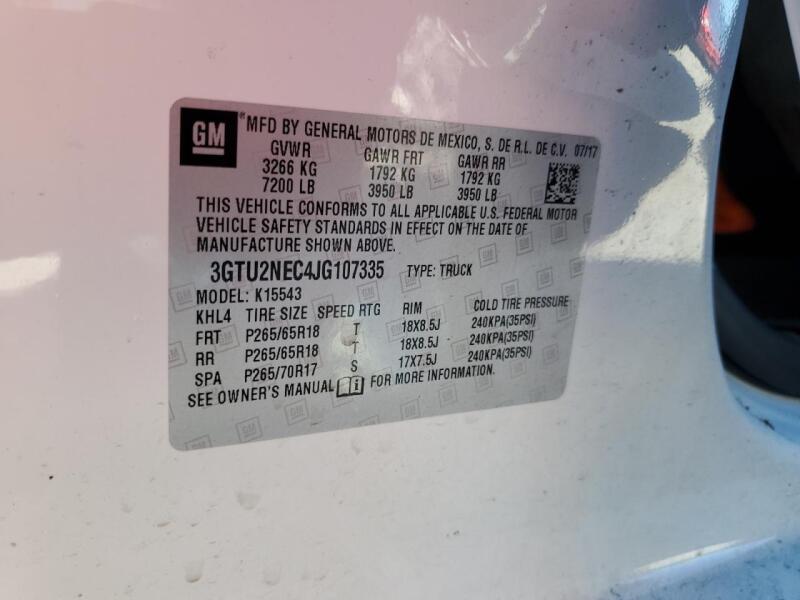 2018 GMC SIERRA K1500 SLT - 3GTU2NEC4JG107335 | SeoVin.biz
