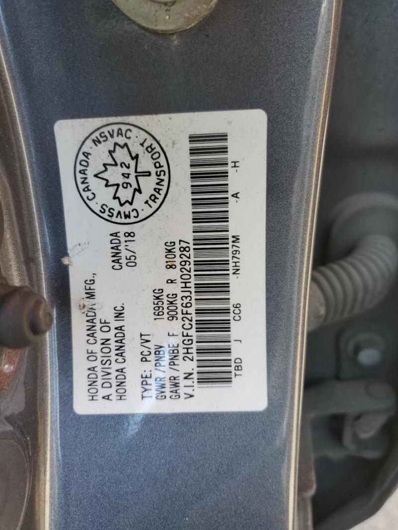 2018 HONDA CIVIC LX - 2HGFC2F63JH029287 | SeoVin.biz