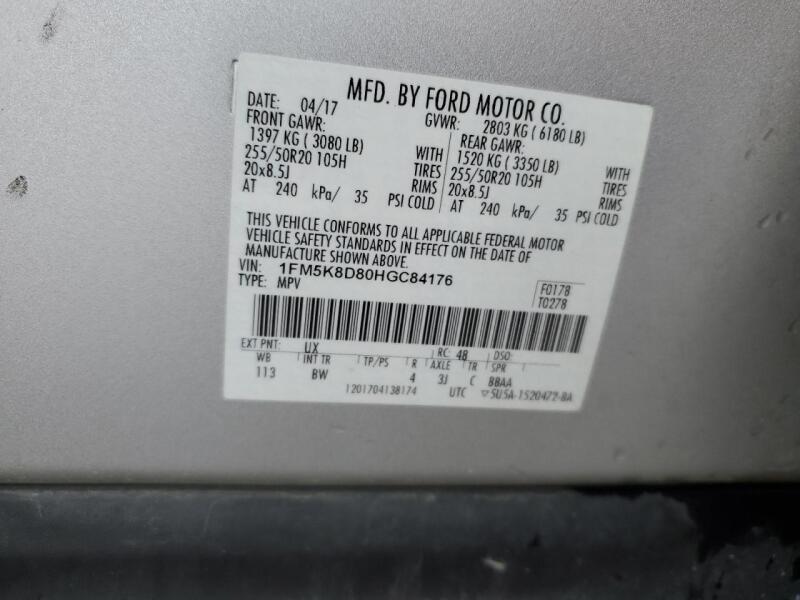 2017 FORD EXPLORER XLT - 1FM5K8D80HGC84176 | SeoVin.biz