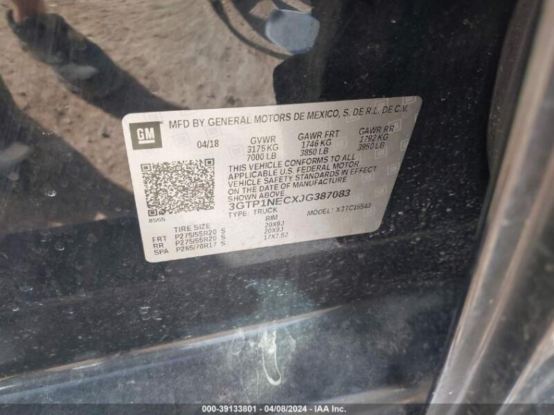 2018 GMC SIERRA 1500 SLT - 3GTP1NECXJG387083 | SeoVin.biz