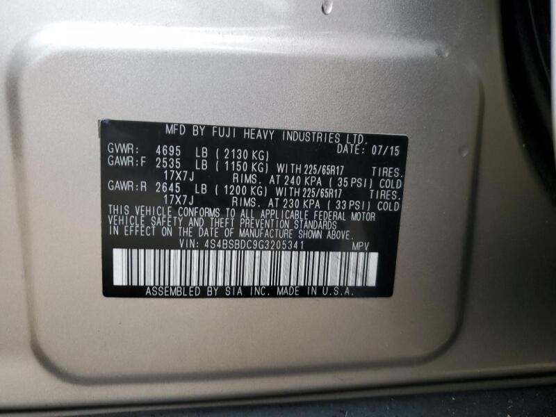 2016 SUBARU OUTBACK 2.5I PREMIUM - 4S4BSBDC9G3205341 | SeoVin.biz
