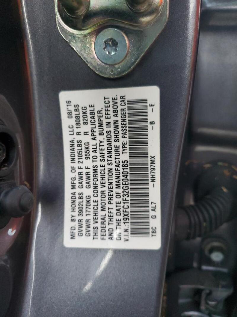 2016 HONDA CIVIC EX - 19XFC1F32GE040185 | SeoVin.biz