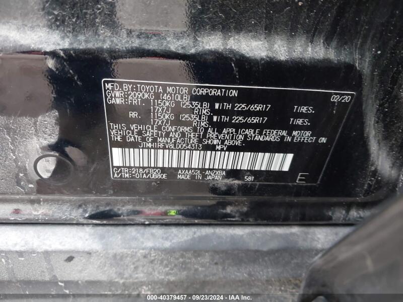 2020 TOYOTA RAV4 LE - JTMH1RFV8LD054313 | SeoVin.biz