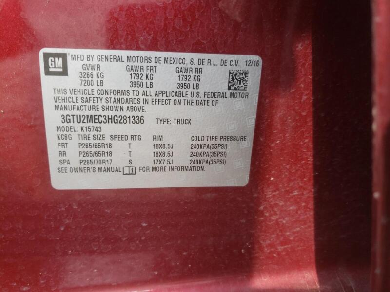 2017 GMC SIERRA K1500 SLE - 3GTU2MEC3HG281336 | SeoVin.biz
