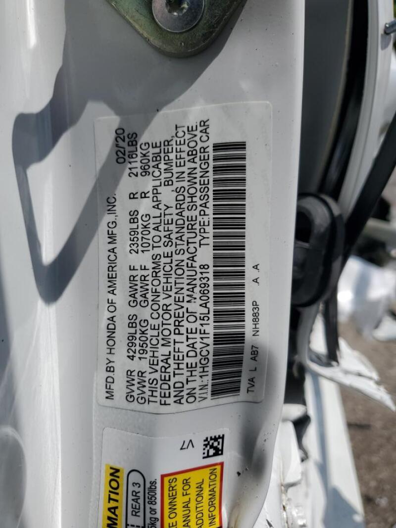 2020 HONDA ACCORD LX - 1HGCV1F15LA069318 | SeoVin.biz