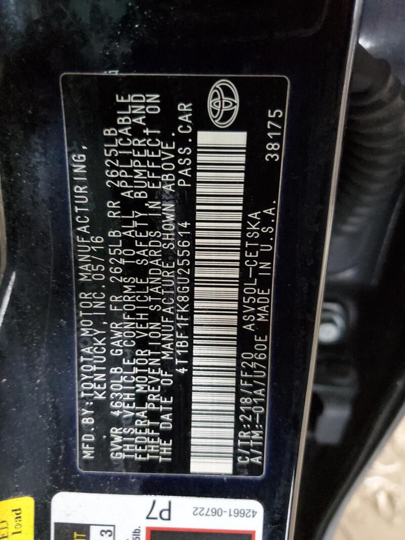 2016 TOYOTA CAMRY LE - 4T1BF1FK8GU255614 | SeoVin.biz