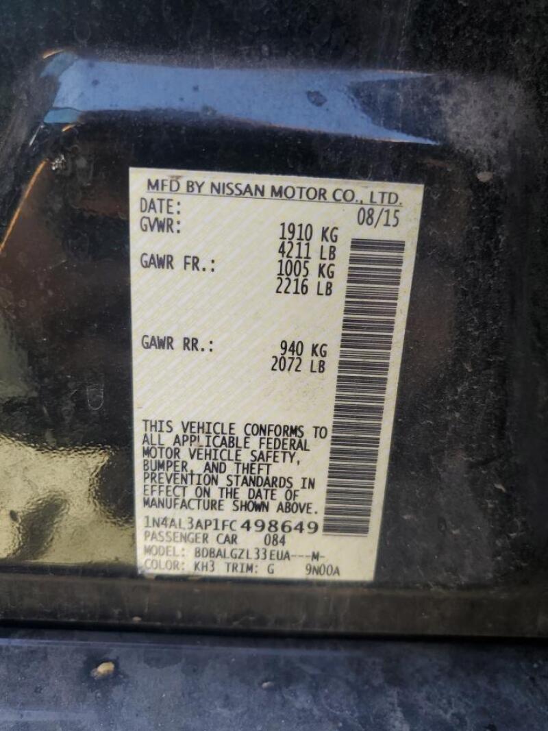 2015 NISSAN ALTIMA 2.5 - 1N4AL3AP1FC498649 | SeoVin.biz