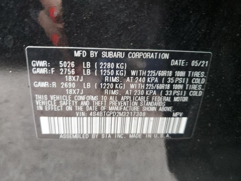 2021 SUBARU OUTBACK TOURING - 4S4BTGPD2M3217308 | SeoVin.biz