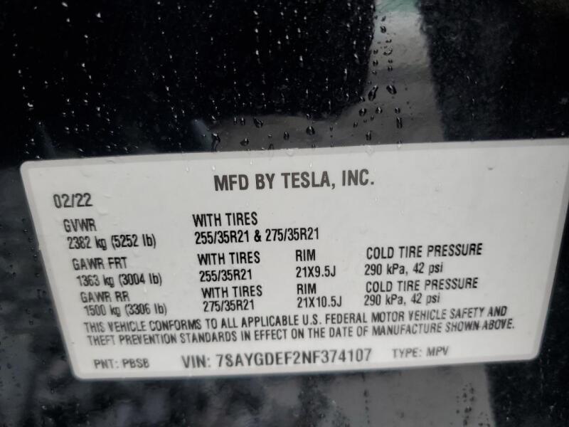 2022 TESLA MODEL Y - 7SAYGDEF2NF374107 | SeoVin.biz