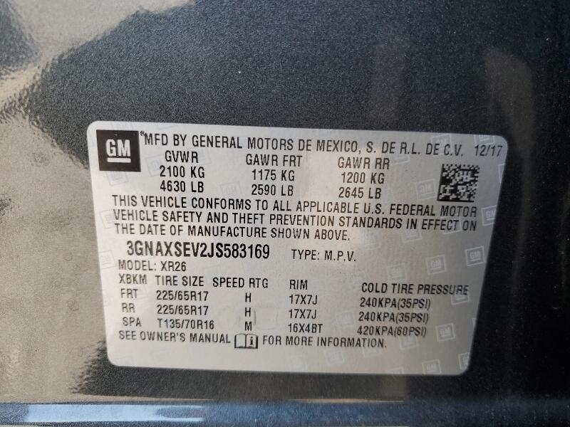 2018 CHEVROLET EQUINOX LT - 3GNAXSEV2JS583169 | SeoVin.biz