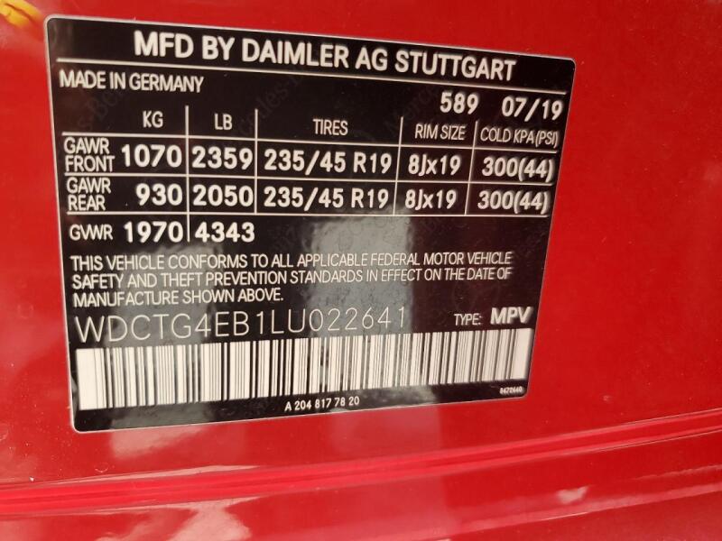 2020 MERCEDES-BENZ GLA 250 - WDCTG4EB1LU022641 | SeoVin.biz