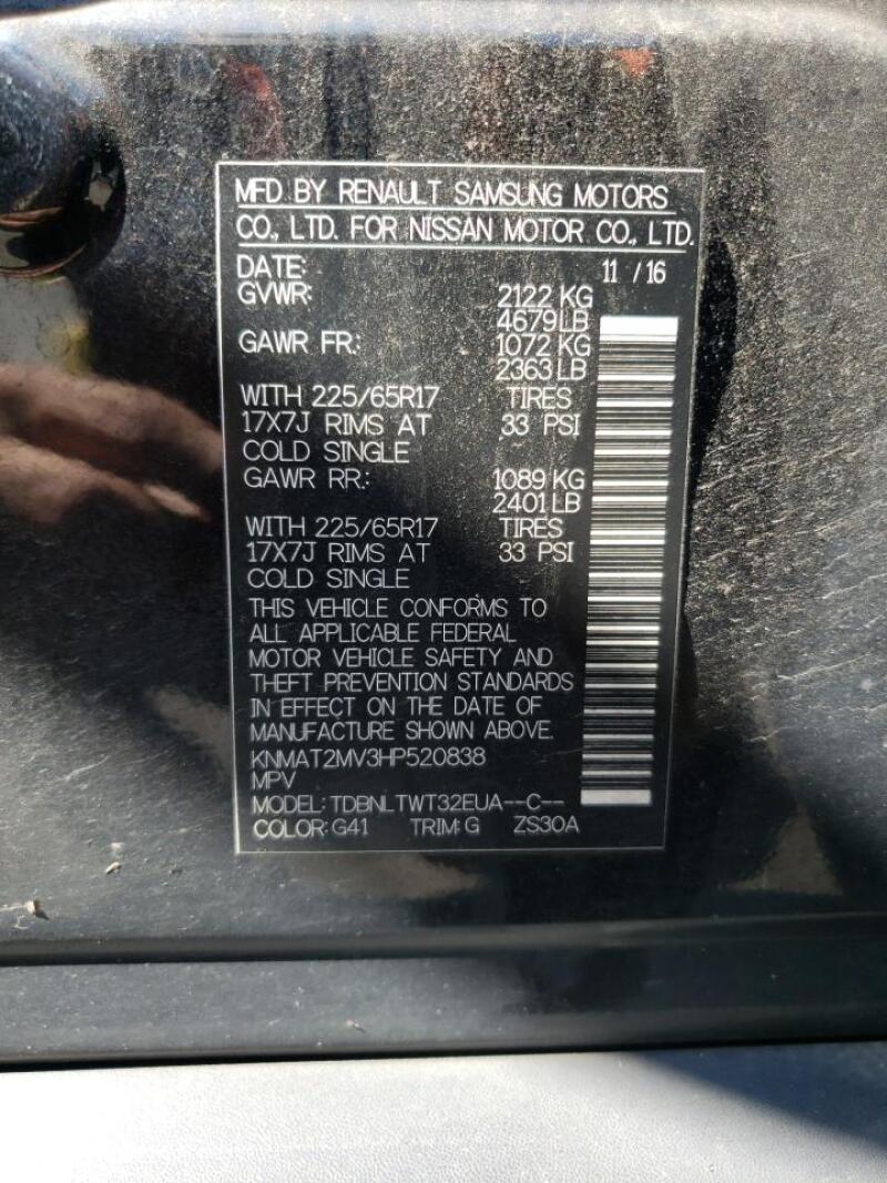 2017 NISSAN ROGUE S - KNMAT2MV3HP520838 | SeoVin.biz