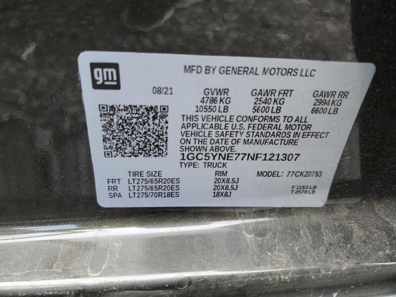2022 CHEVROLET SILVERADO K2500 HEAVY DUTY LT - 1GC5YNE77NF121307 | SeoVin.biz