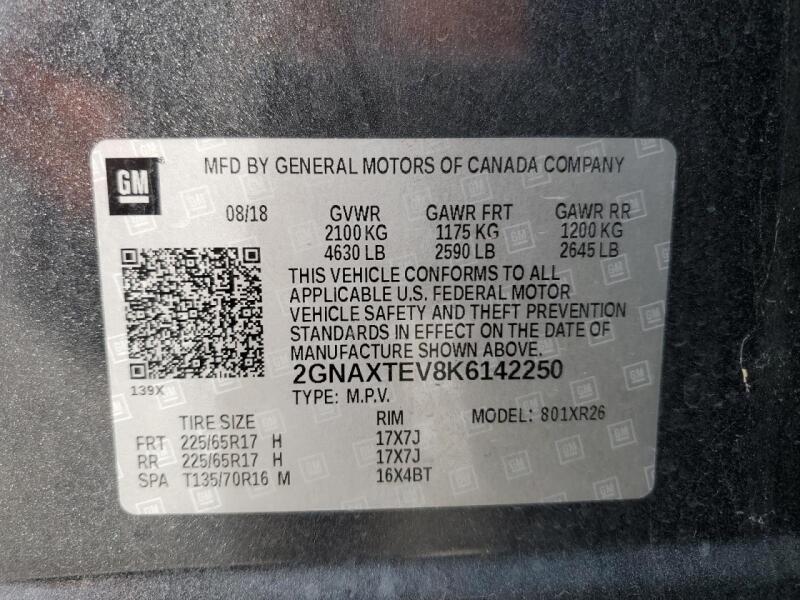 2019 CHEVROLET EQUINOX LT - 2GNAXTEV8K6142250 | SeoVin.biz