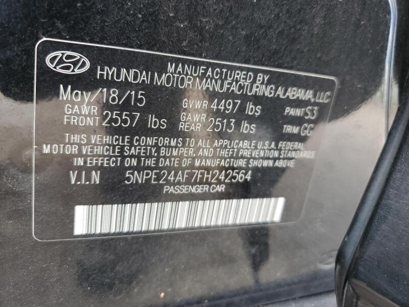 2015 HYUNDAI SONATA SE - 5NPE24AF7FH242564 | SeoVin.biz