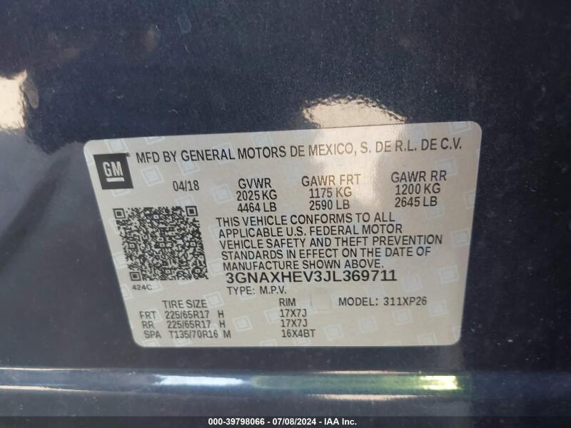 2018 CHEVROLET EQUINOX LS - 3GNAXHEV3JL369711 | SeoVin.biz