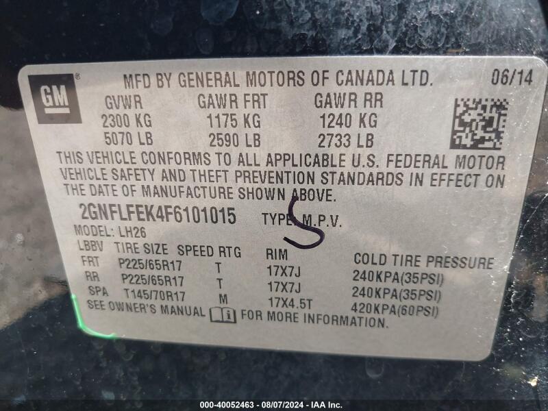 2015 CHEVROLET EQUINOX 1LT - 2GNFLFEK4F6101015 | SeoVin.biz