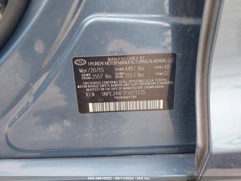 2015 HYUNDAI SONATA SPORT - 5NPE34AF2FH211235 | SeoVin.biz