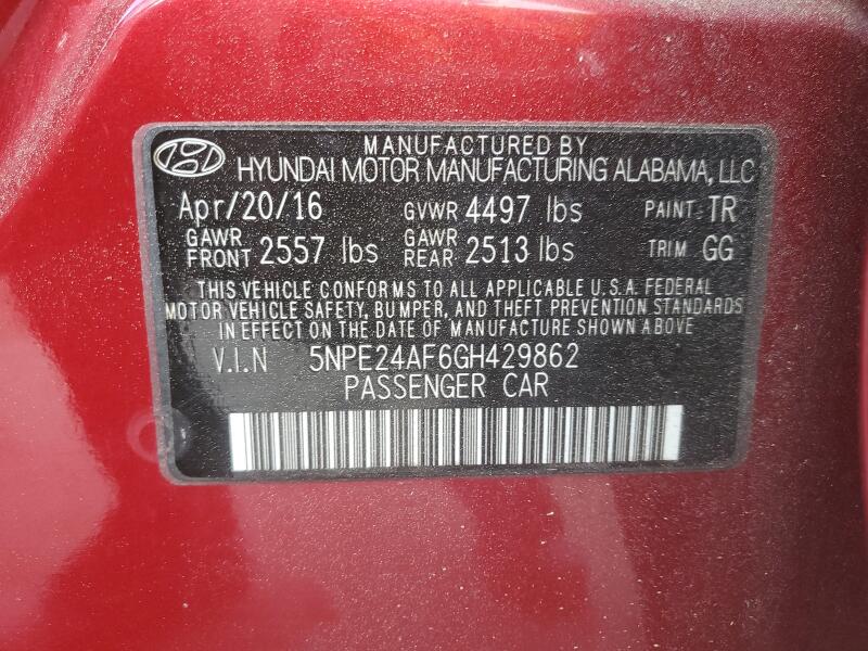 2016 HYUNDAI SONATA SE - 5NPE24AF6GH429862 | SeoVin.biz
