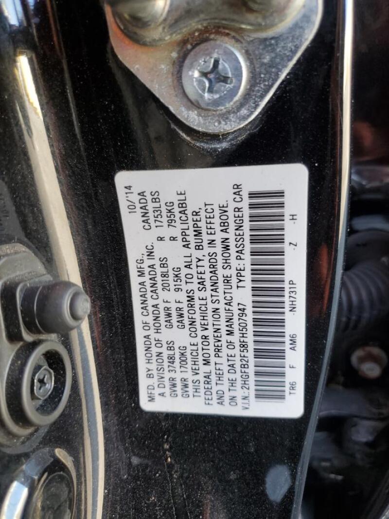 2015 HONDA CIVIC LX - 2HGFB2F58FH507947 | SeoVin.biz